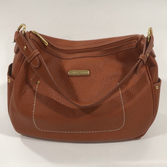 Adrienne Vittadini rust color faux leather hobo/shoulder bag in good condition - Picture 2 of 9